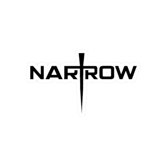 Narrow Sword Logo Kiss-Cut Sticker — Black Vinyl Decal for Laptops & Gear
