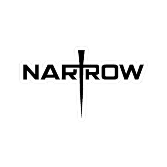 Narrow Sword Logo Kiss-Cut Sticker — Black Vinyl Decal for Laptops & Gear