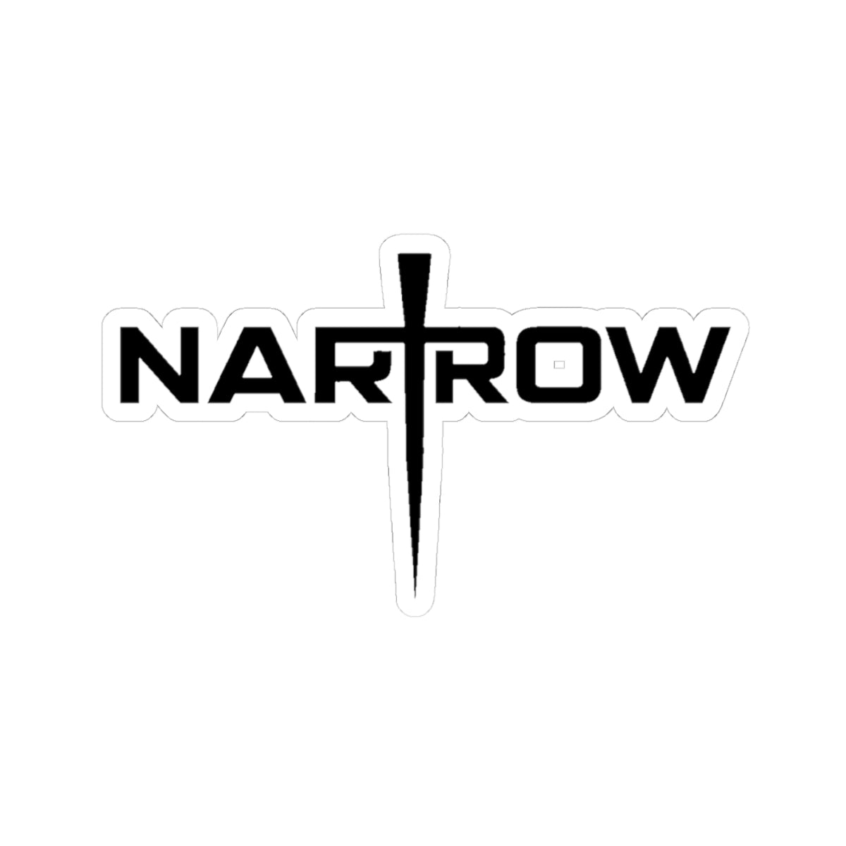 Narrow Sword Logo Kiss-Cut Sticker — Black Vinyl Decal for Laptops & Gear