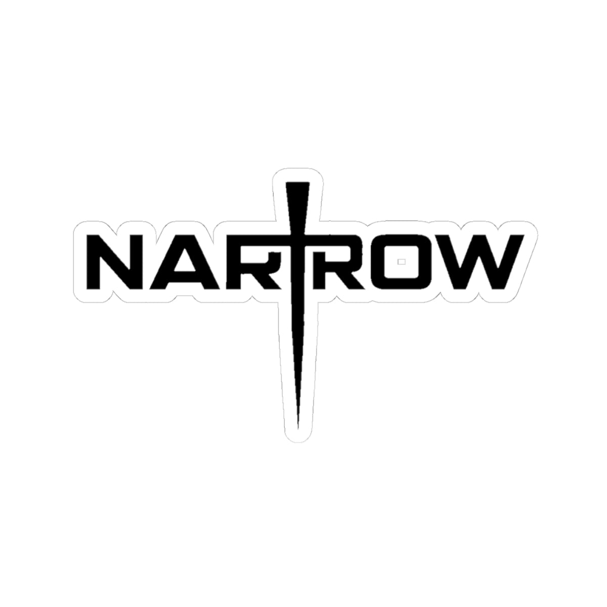 Narrow Sword Logo Kiss-Cut Sticker — Black Vinyl Decal for Laptops & Gear