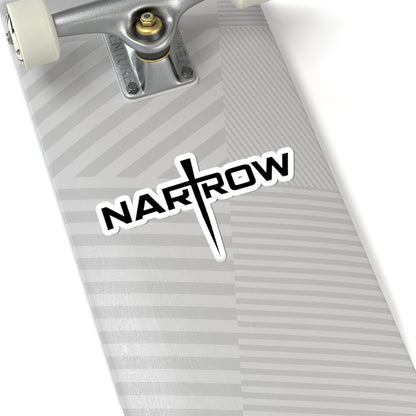 Narrow Sword Logo Kiss-Cut Sticker — Black Vinyl Decal for Laptops & Gear