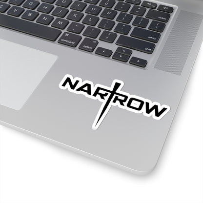 Narrow Sword Logo Kiss-Cut Sticker — Black Vinyl Decal for Laptops & Gear